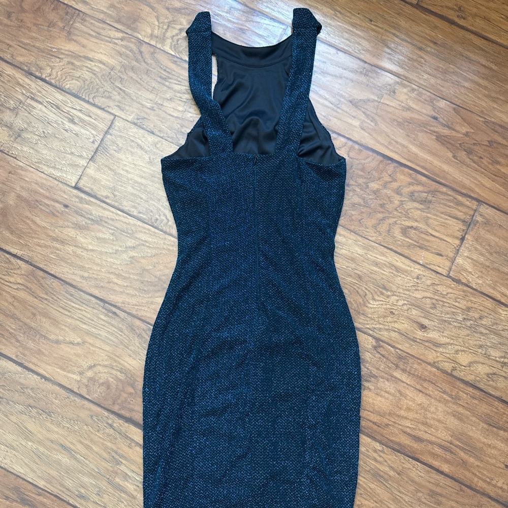 Nikibiki Black Sparkle Midi Dress with Wide Straps